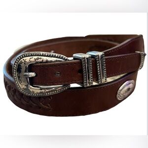 🫶🏼Brown Latigo Leather Medallion Belt Size 40/100